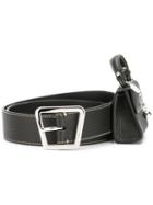 Purse Attached Belt, Women's, Size: 70, Black, Calf Leather, Ermanno Scervino