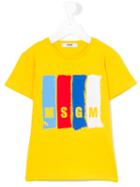 Msgm Kids - Logo Print T-shirt - Kids - Cotton - 12 Yrs, Yellow/orange