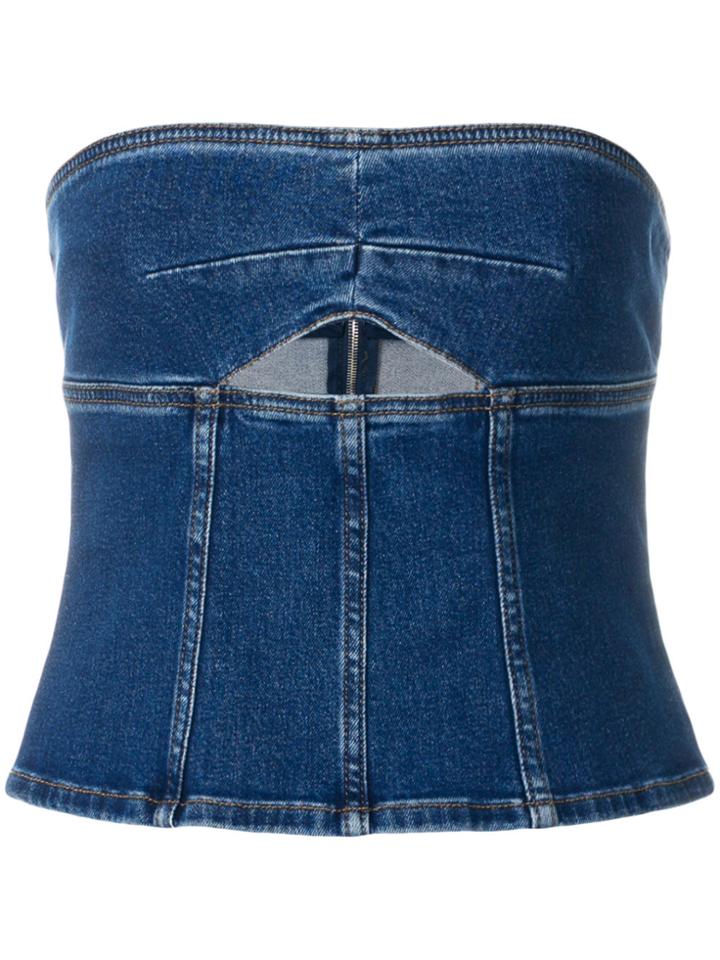 Alexa Chung Strapless Denim Corset - Blue