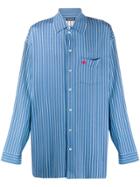 Balenciaga Cocoon Striped Shirt - Blue