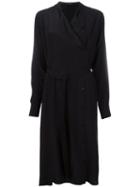 Joseph Wrap Dress, Size: 36, Black, Silk/cotton