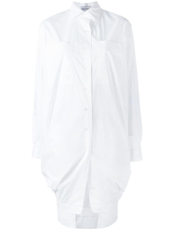 Balossa White Shirt Collar Hem Shirt