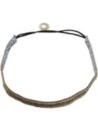 Serpui - Embellished Headband - Women - Leather/crystal - One Size, Women's, Grey, Leather/crystal