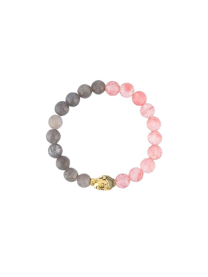 Nialaya Jewelry Beaded Buddha Bracelet, Women's, Size: Large, Pink/purple