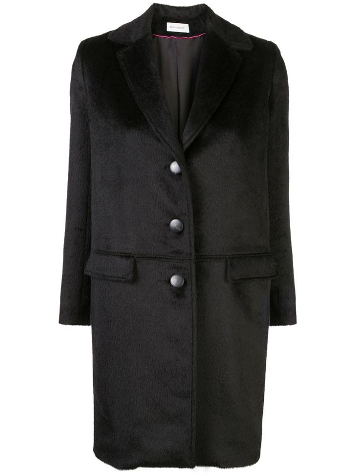 Beau Souci Textured Single-breasted Coat - Black