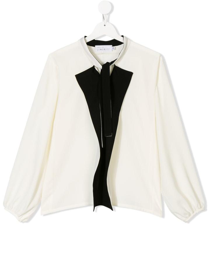 Señorita Lemoniez Teen Two Tone Blouse - White