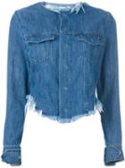 Marques'almeida Frayed Denim Jacket, Women's, Size: Xs, Blue, Cotton