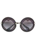 Miu Miu Eyewear Heart Motif Sunglasses - Brown