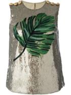 Dolce & Gabbana Sequined Tank Top, Women's, Size: 40, Grey, Polyamide/polyester/spandex/elastane/cotton