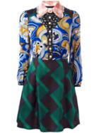 Coach Multi-print Dress, Women's, Size: 4, Silk/cupro