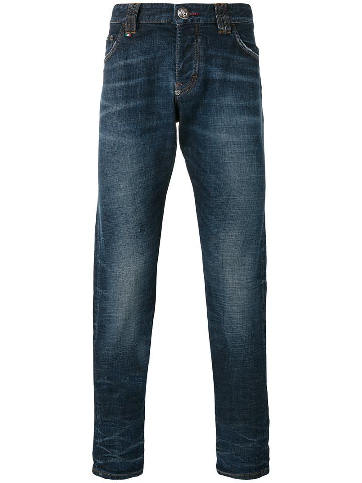 Philipp Plein - Slim-fit Jeans - Men - Cotton/polyester/spandex/elastane - 33, Blue, Cotton/polyester/spandex/elastane