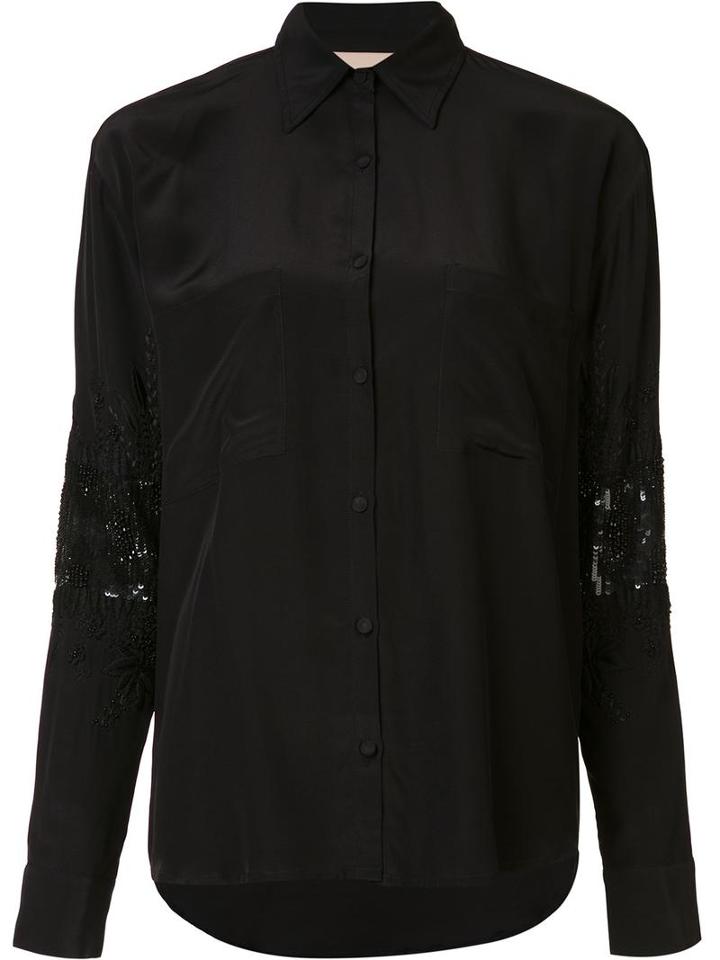 Loyd/ford Embellished Elbows Shirt, Women's, Size: 6, Black, Silk