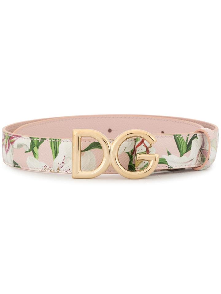 Dolce & Gabbana Lily Print Belt - Pink