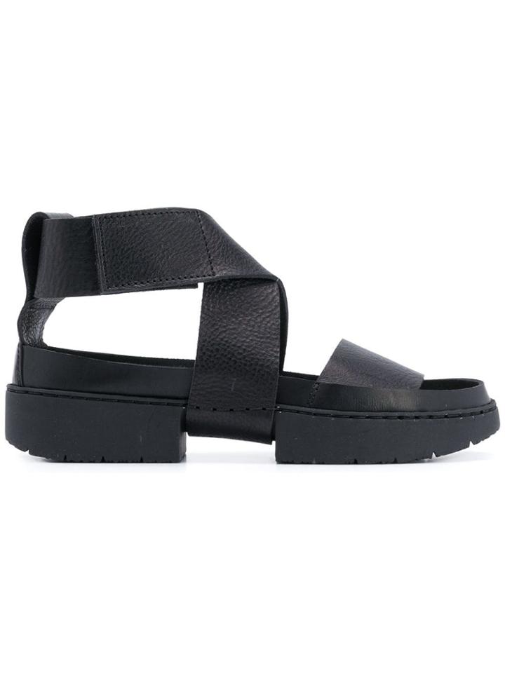 Trippen Crossover Strap Sandals - Black