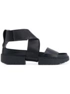 Trippen Crossover Strap Sandals - Black