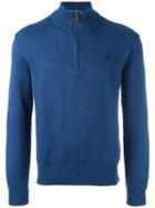 Polo Ralph Lauren Ribbed Zip Collar Sweatshirt, Men's, Size: Xl, Blue, Cotton