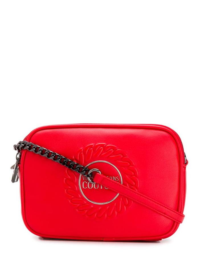 Versace Jeans Couture Logo Plaque Crossbody Bag - Red