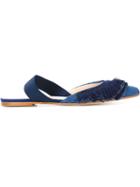 Anna Baiguera Denim Open Back Ballerina Shoes