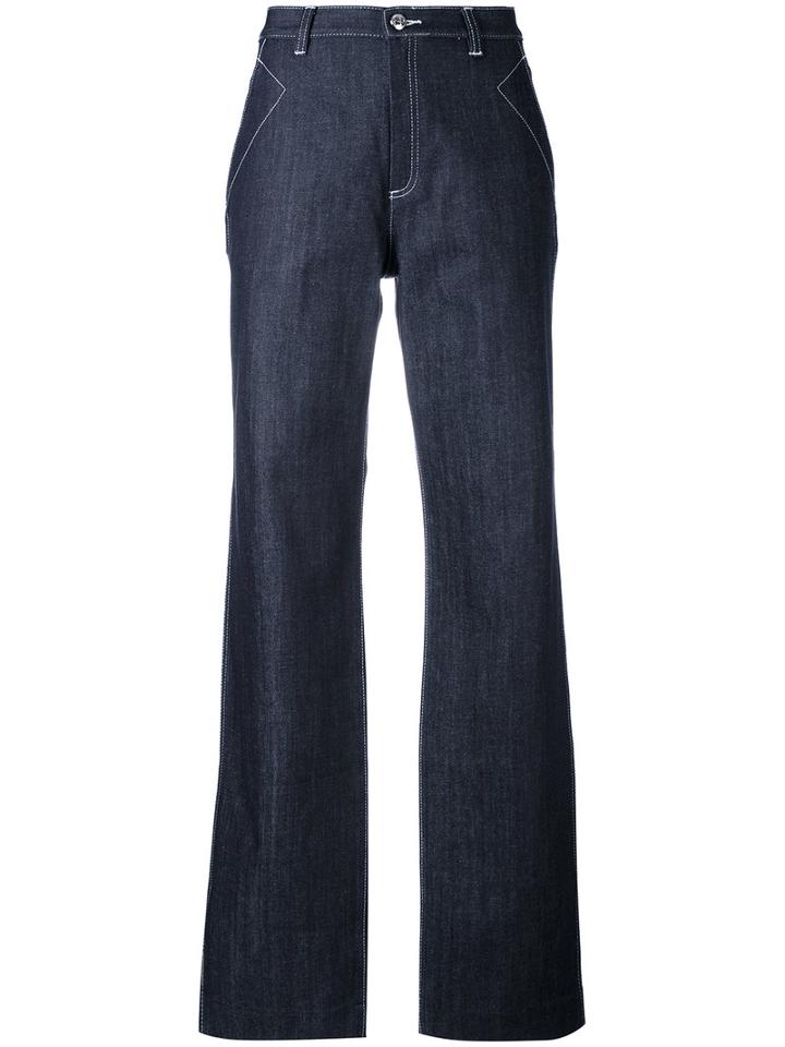 A.p.c. - America Wide Leg Jeans - Women - Cotton/polyurethane - 24, Blue, Cotton/polyurethane