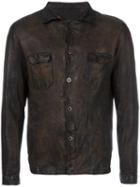 Salvatore Santoro Distressed Leather Jacket, Men's, Size: 46, Brown, Cotton/leather