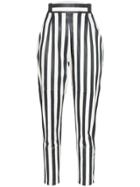 Skiim Elli Striped High-waisted Leather Trousers - White