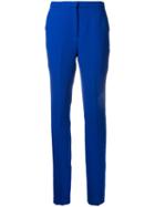 Mary Katrantzou - Slim Fit Trousers - Women - Wool - 10, Blue, Wool