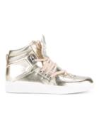 Dolce & Gabbana Metallic (grey) High-top Sneakers, Men's, Size: 42.5, Leather