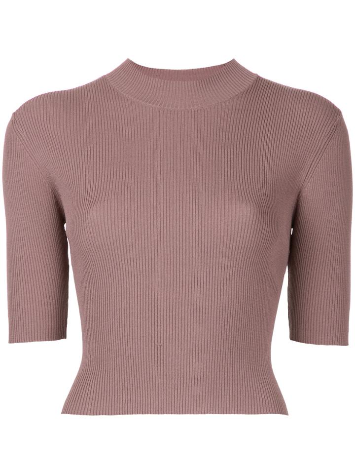 Dion Lee Pinnacle Rib Cropped Top - Pink & Purple