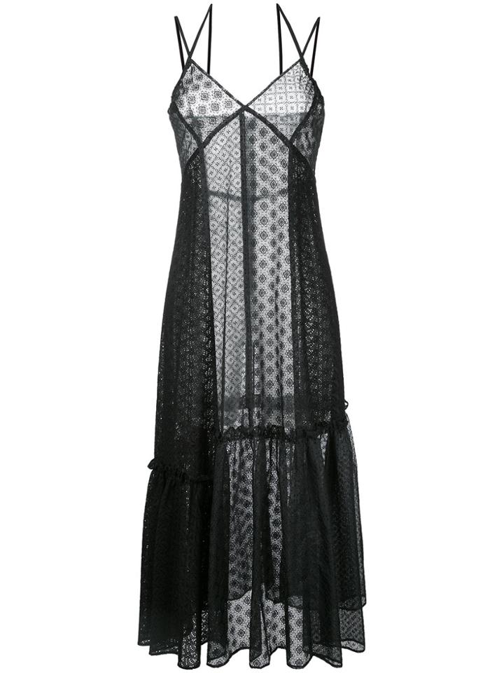 Le Ciel Bleu Gathered Detail Lace Dress - Black