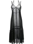Le Ciel Bleu Gathered Detail Lace Dress - Black