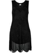 Loyd/ford - Embellished Flapper Dress - Women - Silk - 4, Black, Silk