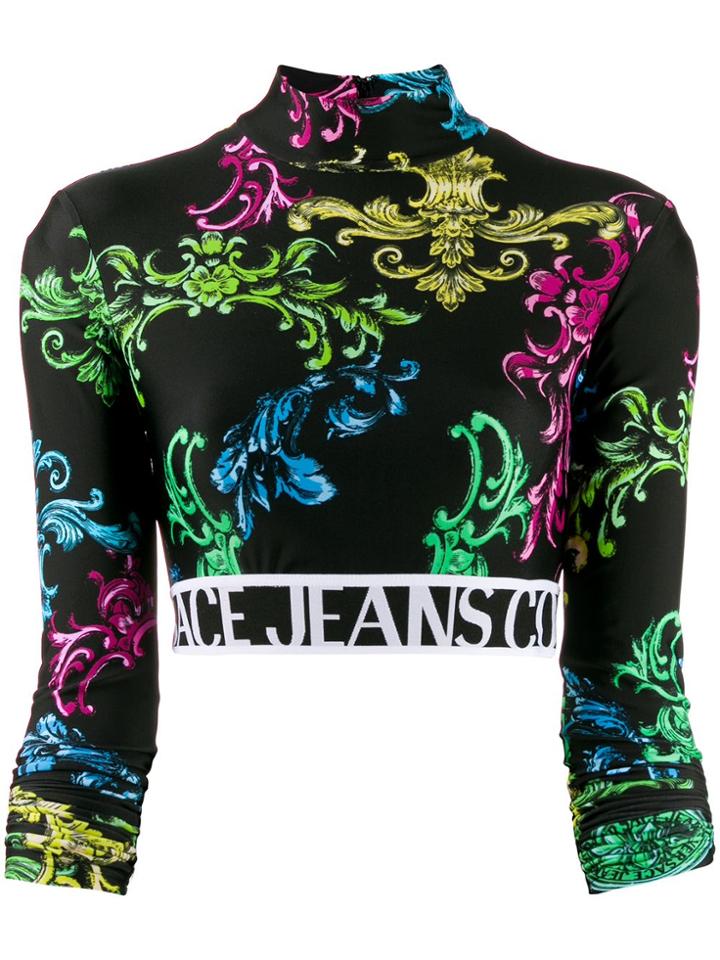Versace Jeans Couture Baroque Print Long-sleeve Top - Black