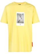 Marcelo Burlon County Of Milan Rose Print T-shirt - Yellow