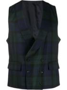 Gabriele Pasini Double-breasted Tartan Waistcoat - Blue