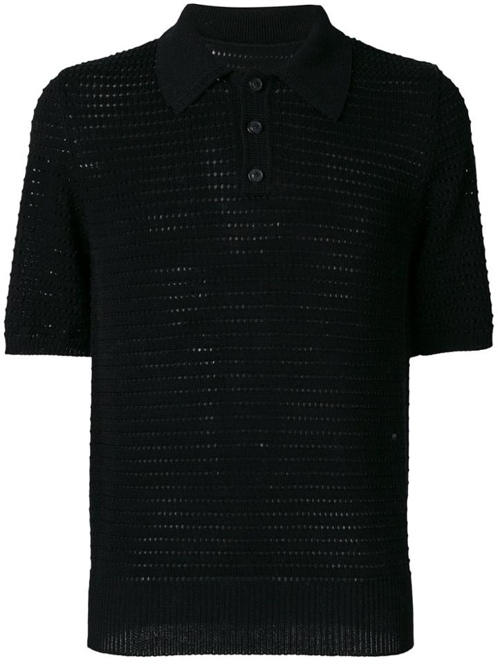 Maison Margiela Knitted Polo Shirt - Black