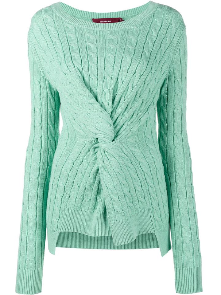 Sies Marjan Crew Neck Jumper With Front Twist - Green