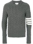 Thom Browne 4-bar Chunky Cable Cashmere Pullover - Grey