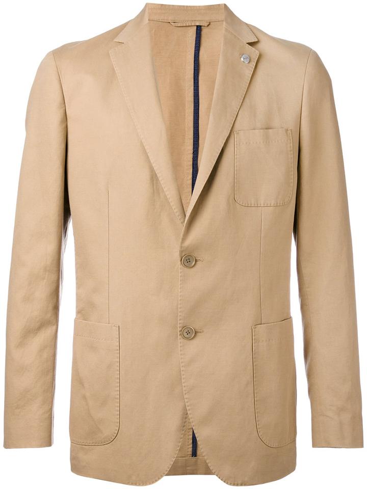 Michael Kors - Patch Pocket Blazer - Men - Cotton/linen/flax - 46, Nude/neutrals, Cotton/linen/flax