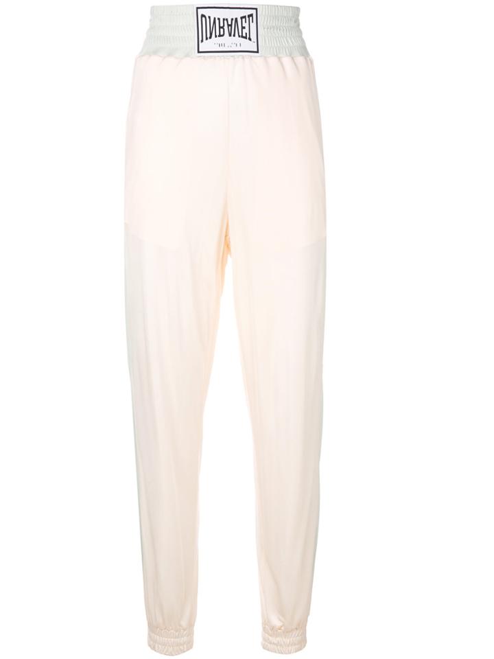 Unravel Project High-waisted Tapered Track Pants - Nude & Neutrals