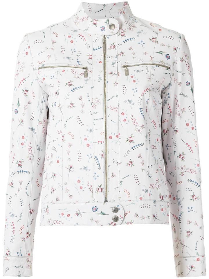 Olympiah - Printed Leather Jacket - Women - Leather - 38, White, Leather