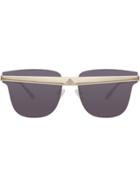 Linda Farrow United Nude 2 C1 D-frame Sunglasses - Metallic