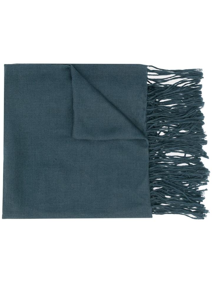 Brunello Cucinelli Oversized Fringed Scarf - Blue