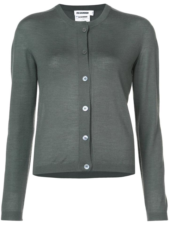 Jil Sander Long Sleeved Cardigan - Green