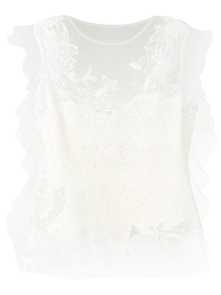 Ermanno Scervino Embroidered Vest Top - White