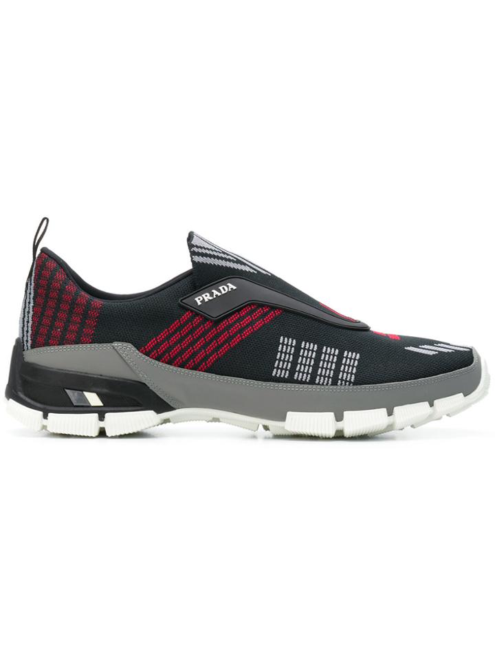 Prada Graphic Runner Sneakers - Black