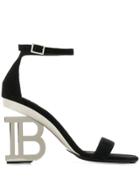Balmain Monogram Heel 95mm Sandals - Black