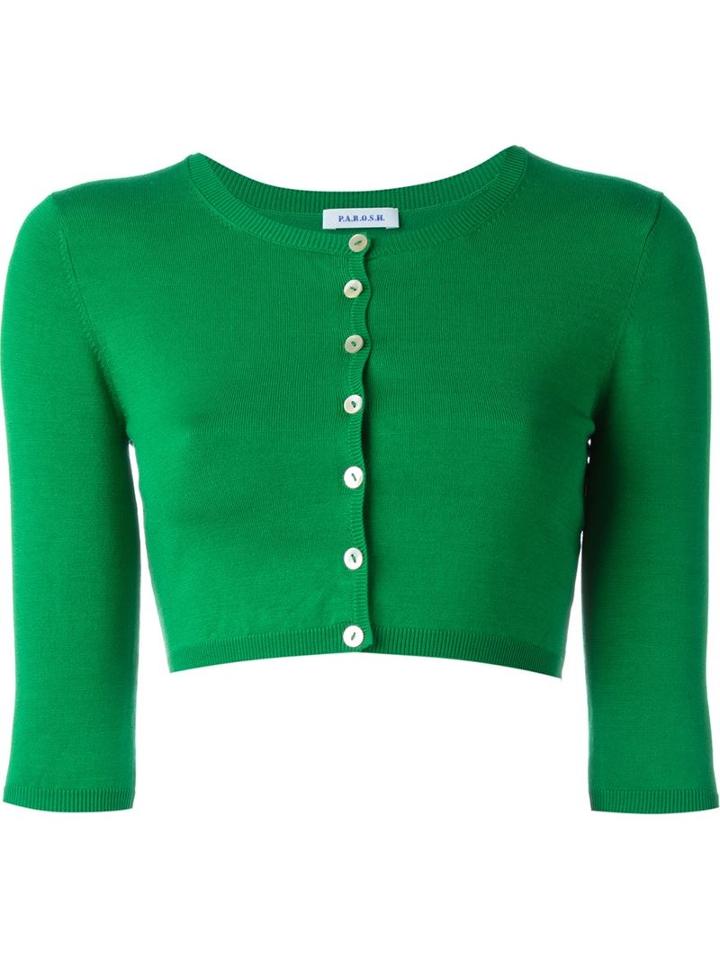 P.a.r.o.s.h. 'sybil' Cardigan, Women's, Size: Medium, Green, Silk/spandex/elastane