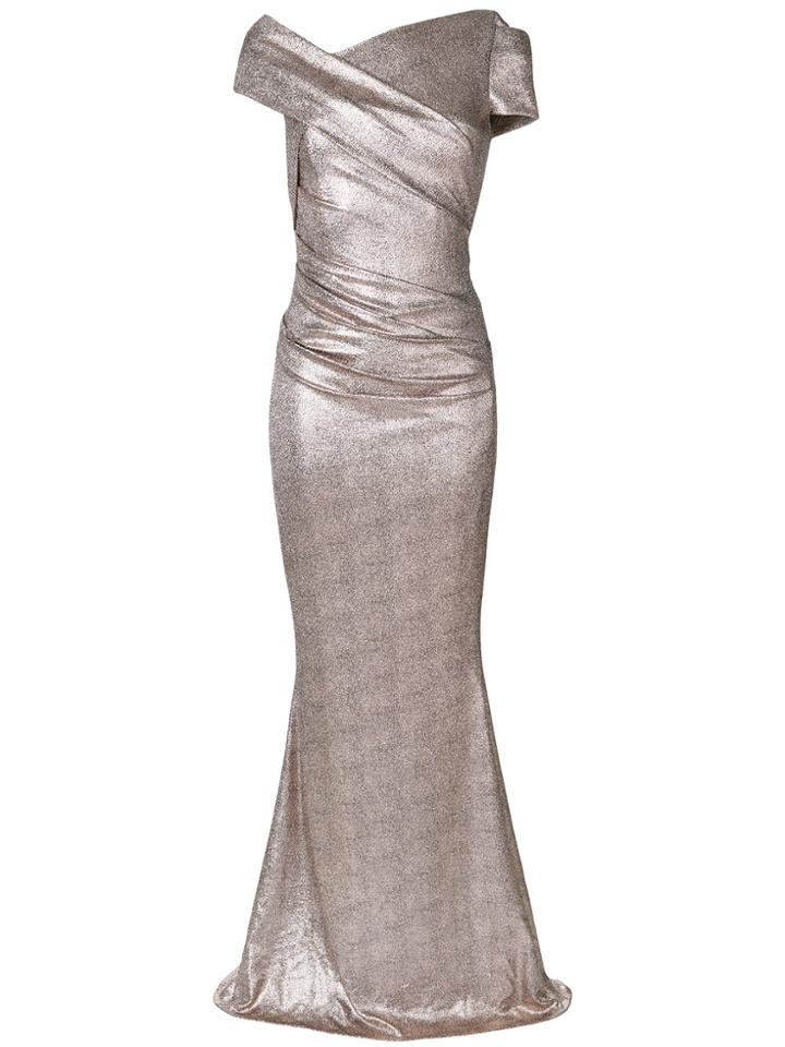 Talbot Runhof One Shoulder Long Dress - Nude & Neutrals