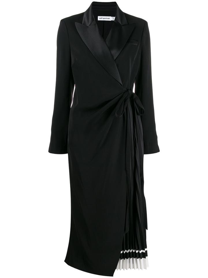 Self-portrait Tailored Midi Dress - Black