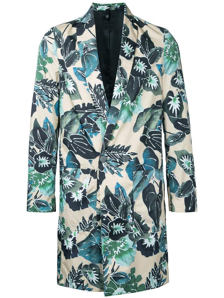 Christian Pellizzari - Tropical Print Overcoat - Men - Nylon - 46, Nylon